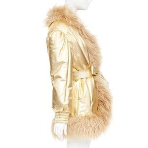 Miu Miu Women's Miu Miu 2019 Leather Mohair Fur Collar Coat - view 5