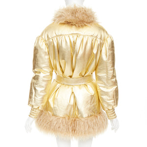 Miu Miu Women's Miu Miu 2019 Leather Mohair Fur Collar Coat - view 6