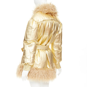 Miu Miu Women's Miu Miu 2019 Leather Mohair Fur Collar Coat - view 7