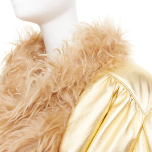 Miu Miu Women's Miu Miu 2019 Leather Mohair Fur Collar Coat - view 8