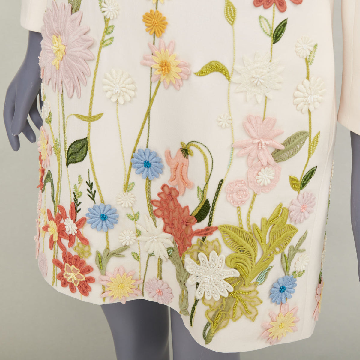 Women's Valentino Crepe Couture Floral Embroidered A Line