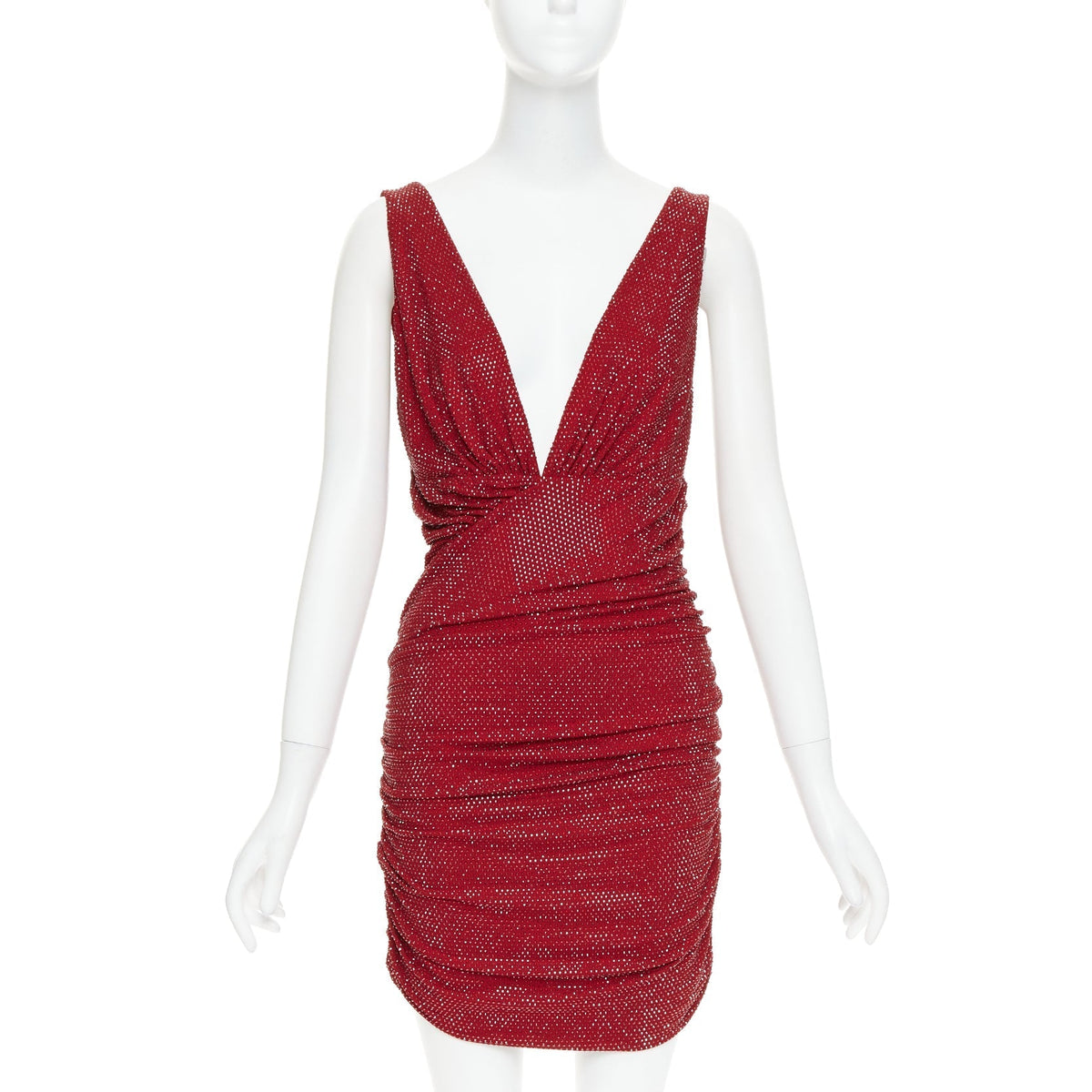 Women's Alexandre Vauthier Crystal Plunge Mini Dress