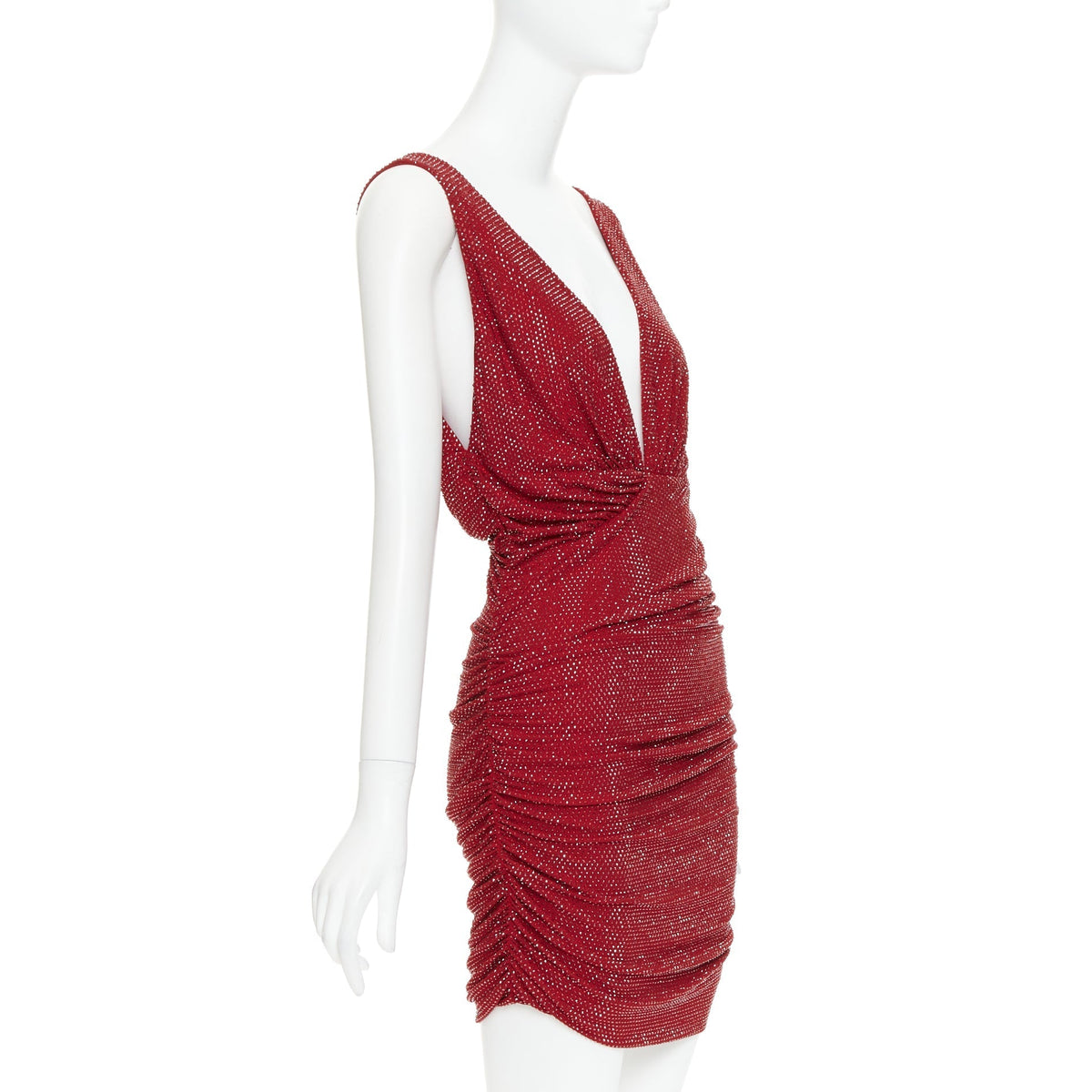 Women's Alexandre Vauthier Crystal Plunge Mini Dress – view 3