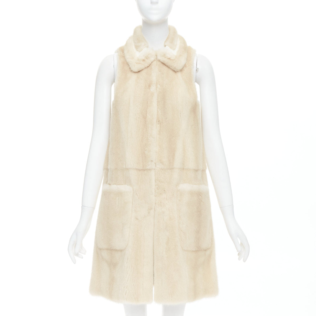 Women's Fendi Reversible Fur Gold Leather Vest