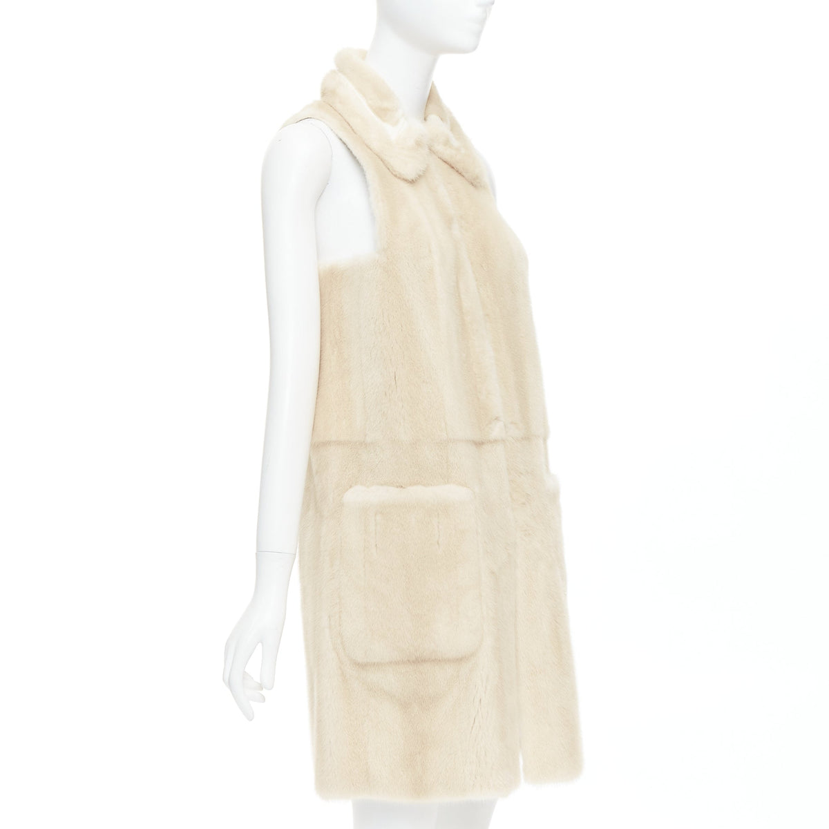 Women's Fendi Reversible Fur Gold Leather Vest