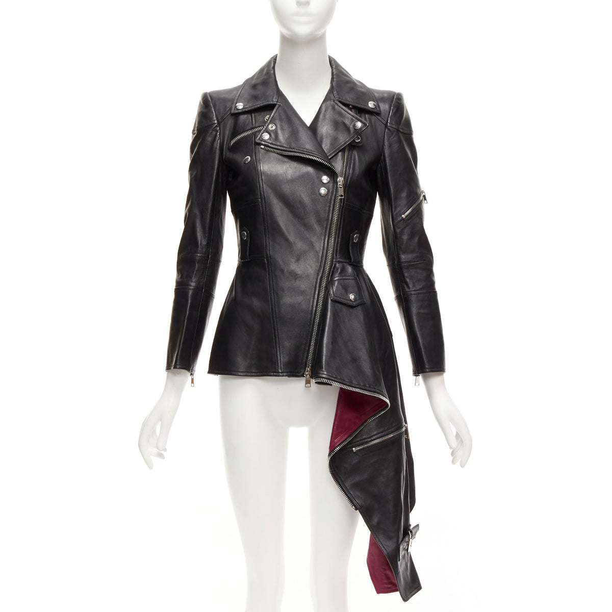 Alexander McQueen Women's Alexander Mcqueen Leather Asymmetric Biker Jacket