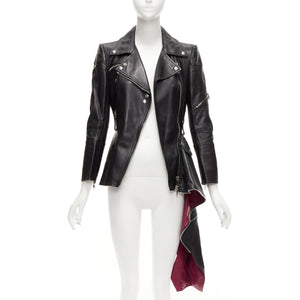 Alexander McQueen Women's Alexander Mcqueen Leather Asymmetric Biker Jacket - view 3