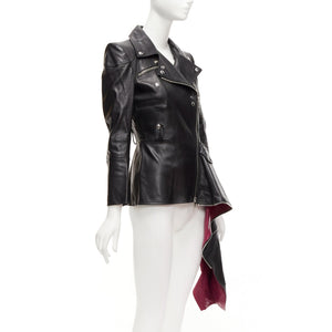 Alexander McQueen Women's Alexander Mcqueen Leather Asymmetric Biker Jacket - view 4