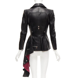Alexander McQueen Women's Alexander Mcqueen Leather Asymmetric Biker Jacket - view 6
