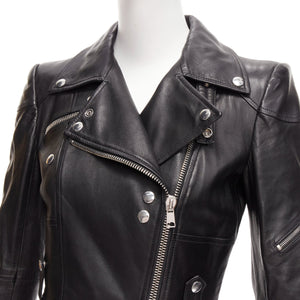Alexander McQueen Women's Alexander Mcqueen Leather Asymmetric Biker Jacket - view 9