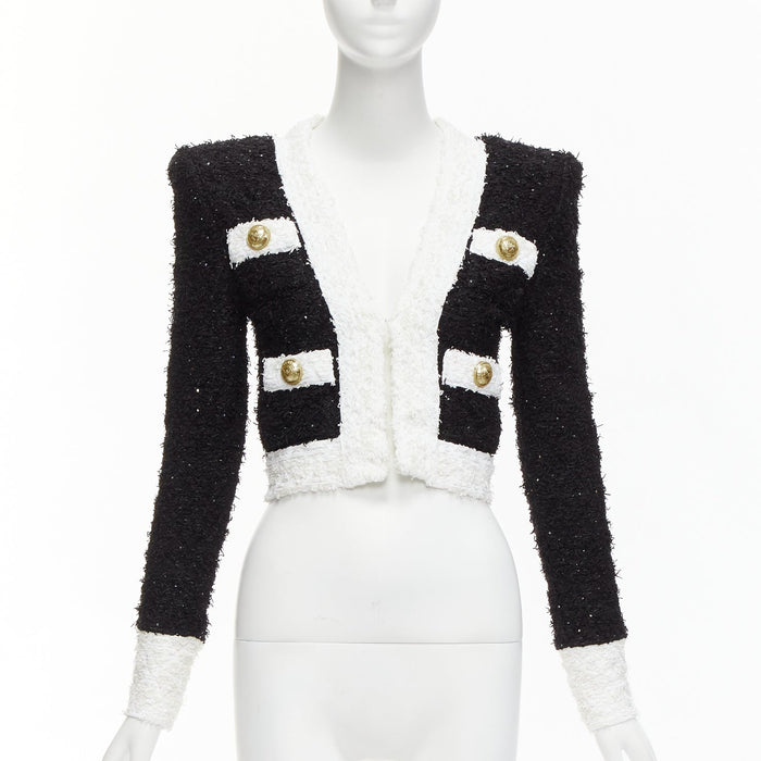 Balmain Women's Balmain Striped Tweed Cropped Blazer