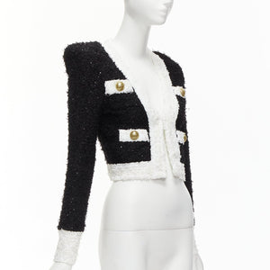 Balmain Women's Balmain Striped Tweed Cropped Blazer - view 4
