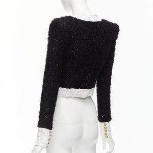 Balmain Women's Balmain Striped Tweed Cropped Blazer - view 7
