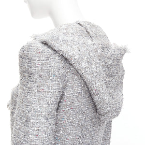 Balmain Women's Balmain Sequin Tweed Hooded Jacket - view 2