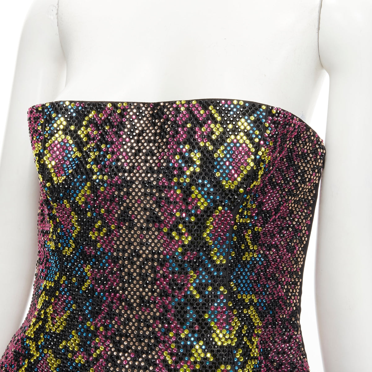Women's Versace 2021 Runway Crystal Strapless Dress