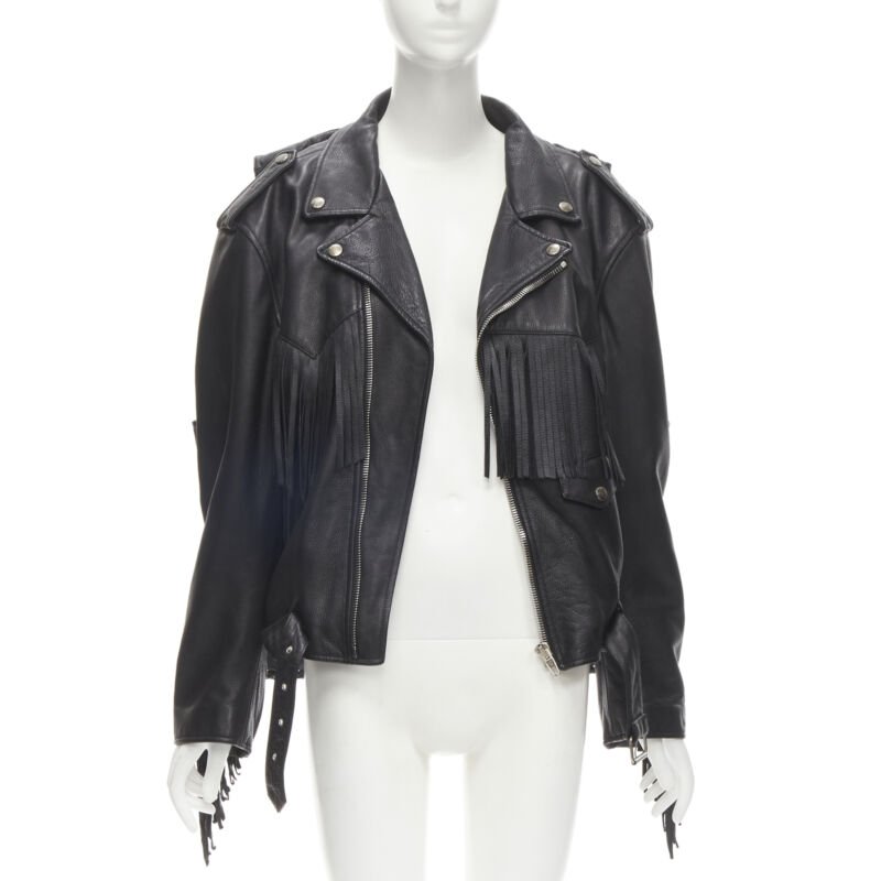 Women's Balenciaga 2017 Fringed Biker Jacket