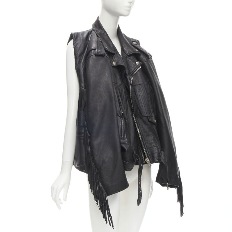 Women's Balenciaga 2017 Fringed Biker Jacket