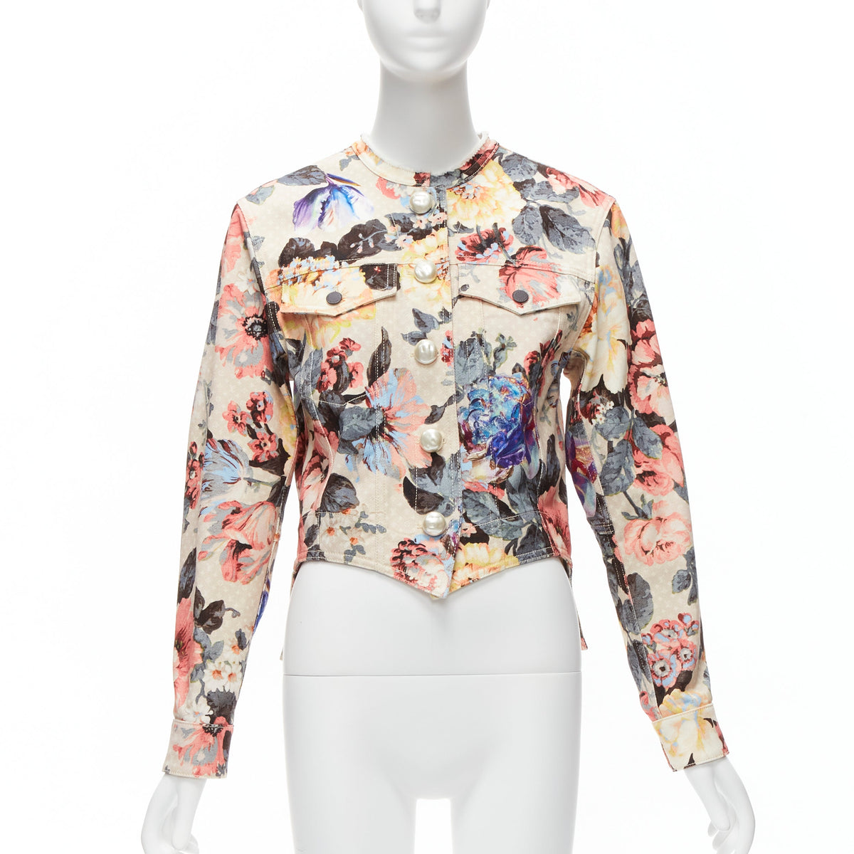 Women's Louis Vuitton Flower Pearl Button Jacket