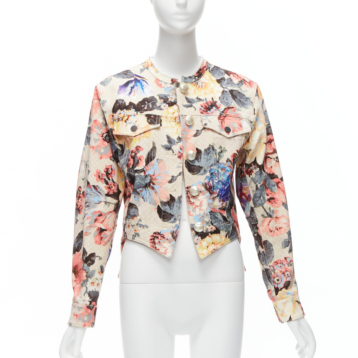 Women's Louis Vuitton Flower Pearl Button Jacket