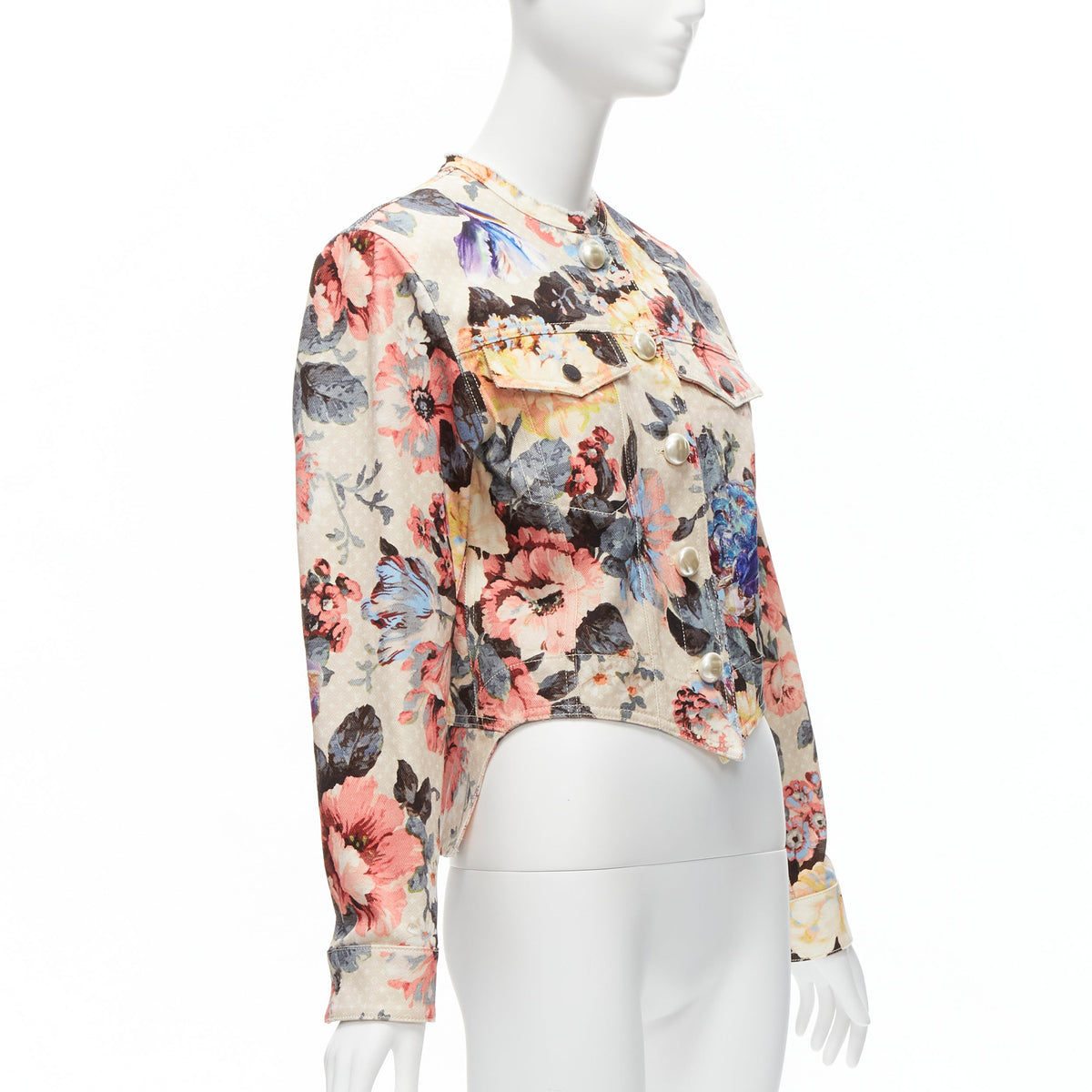 Women's Louis Vuitton Flower Pearl Button Jacket