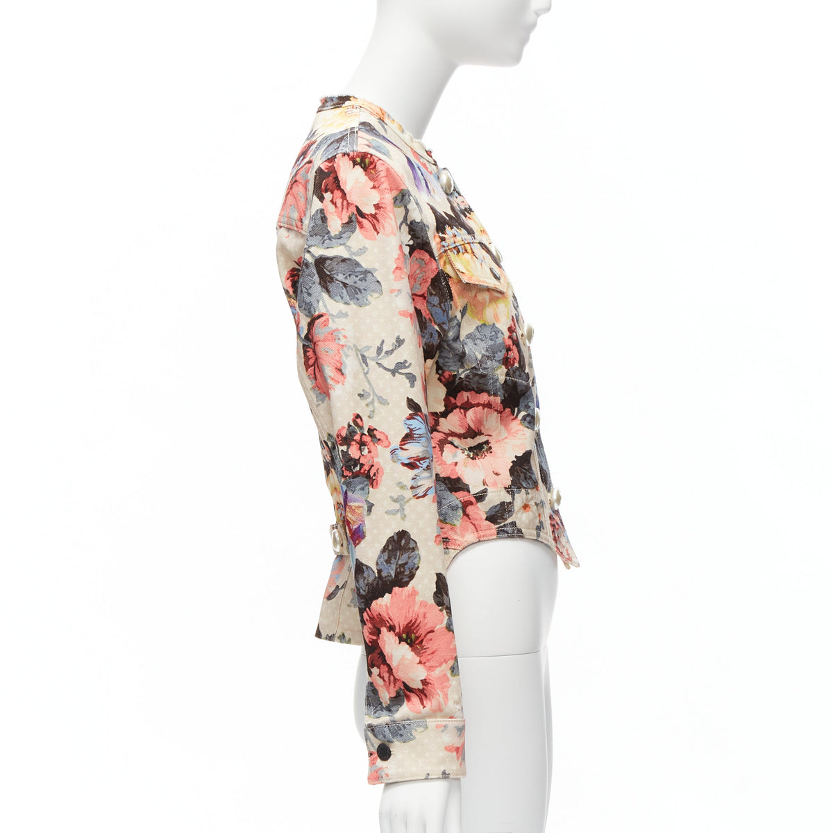 Women's Louis Vuitton Flower Pearl Button Jacket