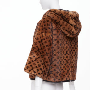 Louis Vuitton Women's Louis Vuitton Monogram Mink Fur drawstring zip jacket - view 6