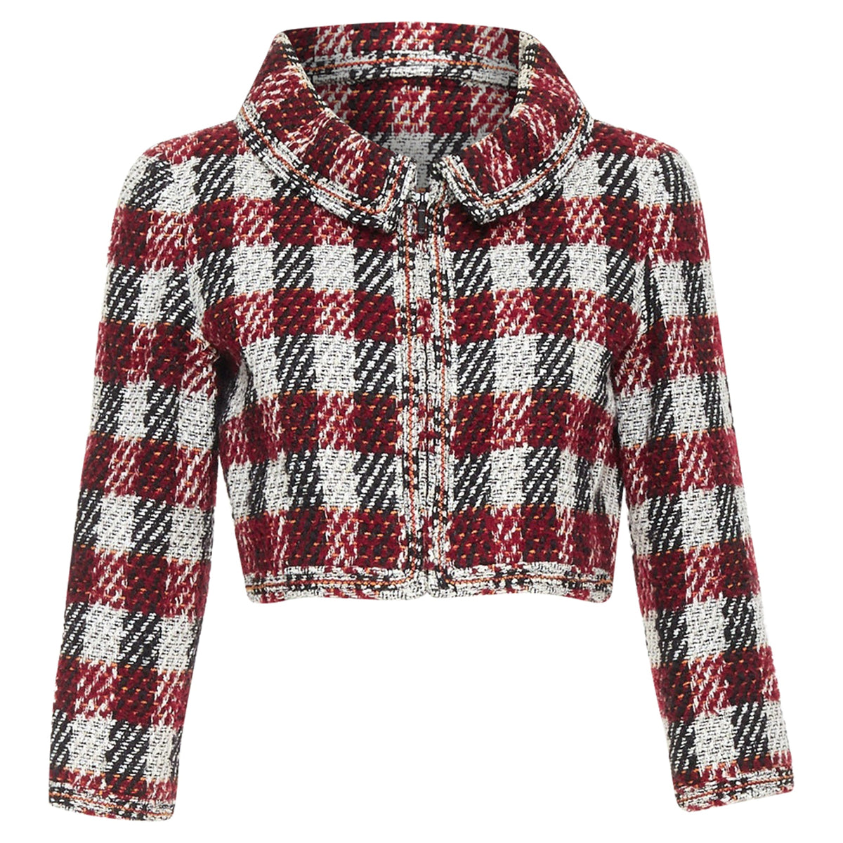 Women's Chanel checked tweed cropped zip up jacket