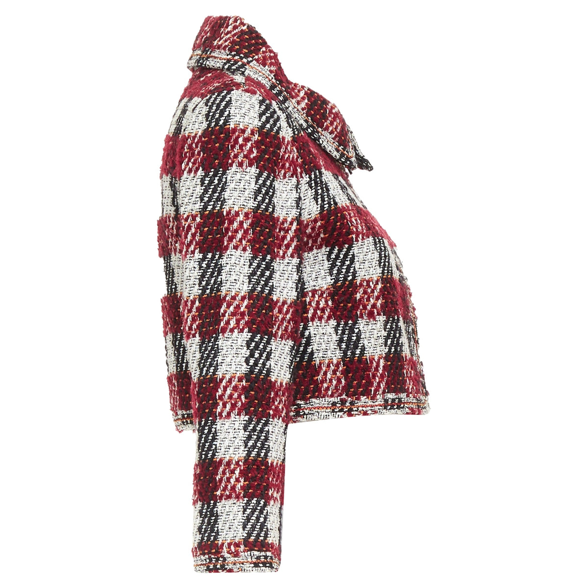 Women's Chanel checked tweed cropped zip up jacket