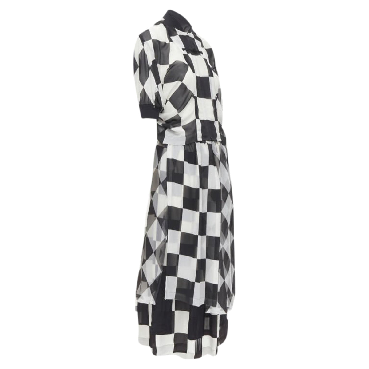 Women's Comme des Garcons chessboard checkered bomber skirt