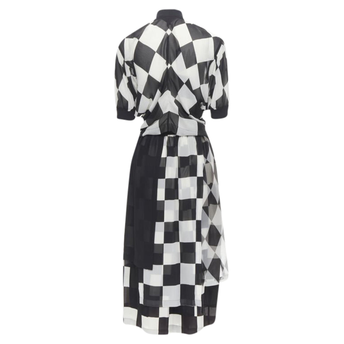 Women's Comme des Garcons chessboard checkered bomber skirt