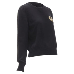 Chanel Women's Chanel cashmere blend bead pearl CC badge sweater - view 3