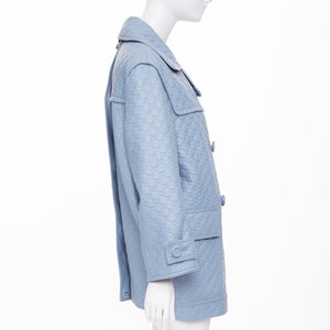 Gucci Women's Gucci All Over Embossed GG Button Split Back leather coat - view 4