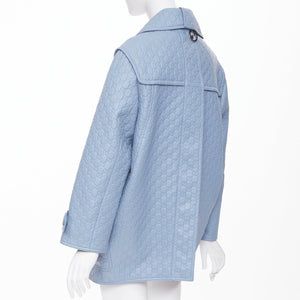 Gucci Women's Gucci All Over Embossed GG Button Split Back leather coat - view 6