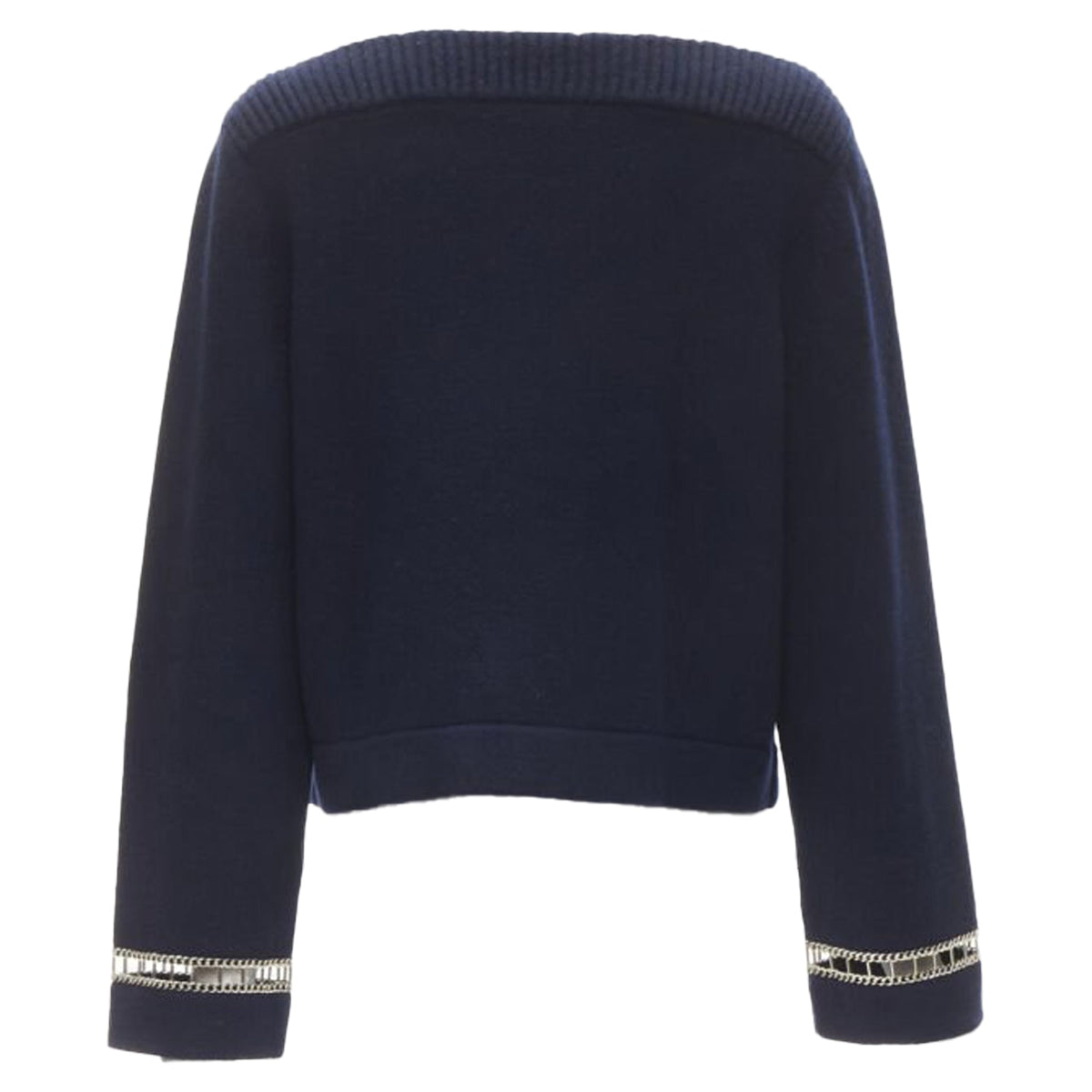 Women's Chanel cashmere gold chain trim boat neck sweater