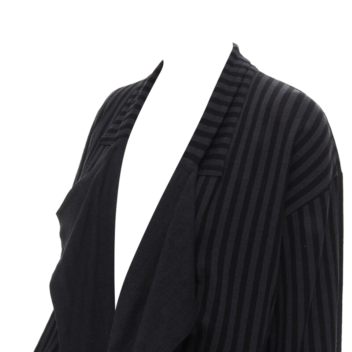 Women's Comme des Garcons striped wool draped front jacket