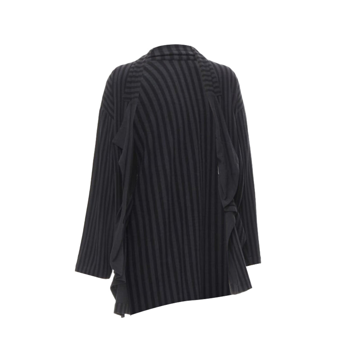 Women's Comme des Garcons striped wool draped front jacket