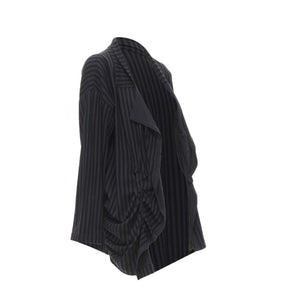 Comme des Garçons Women's Comme des Garcons striped wool draped front jacket - view 4