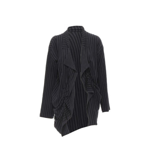 Comme des Garçons Women's Comme des Garcons striped wool draped front jacket - view 9