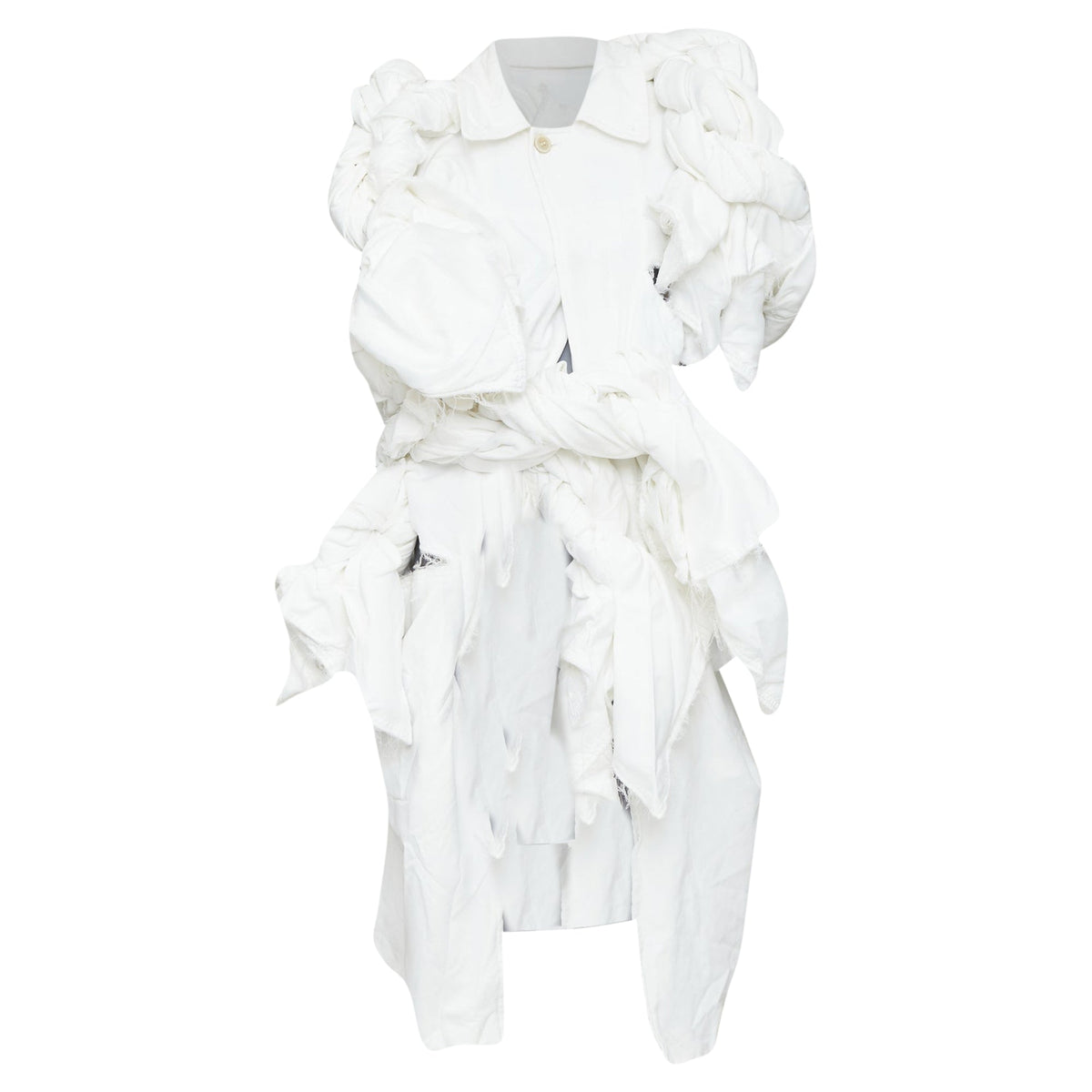 Women's Comme des Garcons cotton asymmetric knotted bundle vest jacket