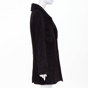 Saint Laurent Men's Saint Laurent leather shearling lined double breasted coat - view 4