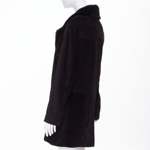 Saint Laurent Men's Saint Laurent leather shearling lined double breasted coat - view 6