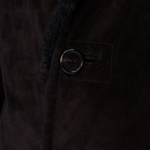 Saint Laurent Men's Saint Laurent leather shearling lined double breasted coat - view 7