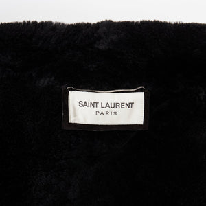 Saint Laurent Men's Saint Laurent leather shearling lined double breasted coat - view 9