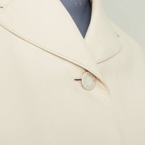 Hermes Women's Hermes Equestrian ivory washed lambskin leather jacket - view 2