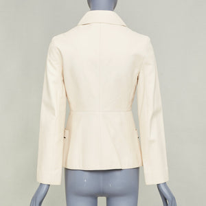 Hermes Women's Hermes Equestrian ivory washed lambskin leather jacket - view 6