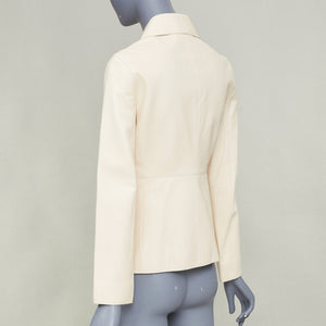 Hermes Women's Hermes Equestrian ivory washed lambskin leather jacket - view 7