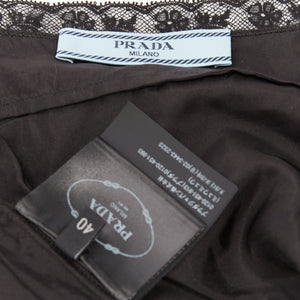Prada Women's Prada black rhinestone crystal degrade mesh mini slip dress - view 8
