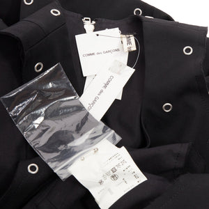 Comme des Garçons Women's Comme des Garcons black wool silver grommet cut out pannier dress - view 9