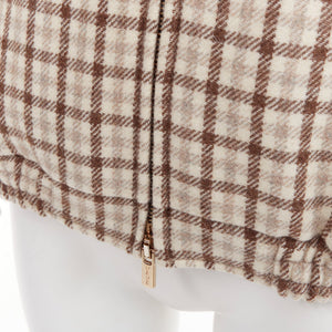 Miu Miu Women's Miu Miu cocoa brown check logo hooded blouson jacket - view 8