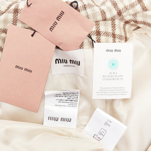Miu Miu Women's Miu Miu cocoa brown check logo hooded blouson jacket - view 9